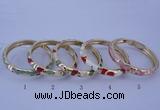 CEB30 5pcs 8mm width gold plated alloy with enamel bangles