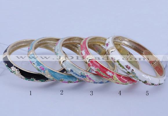 CEB31 5pcs 10mm width gold plated alloy with enamel bangles