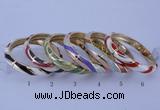 CEB33 6pcs 10mm width gold plated alloy with enamel bangles