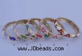 CEB34 5pcs 12mm width gold plated alloy with enamel rhinestone & bangles