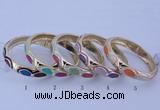 CEB36 5pcs 12mm width gold plated alloy with enamel rhinestone & bangles