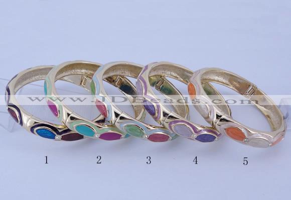 CEB36 5pcs 12mm width gold plated alloy with enamel rhinestone & bangles