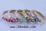 CEB37 5pcs 12mm width gold plated alloy with enamel rhinestone & bangles