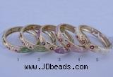 CEB38 5pcs 14mm width gold plated alloy with enamel rhinestone & bangles