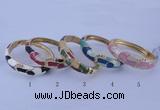 CEB43 5pcs 17mm width gold plated alloy with enamel rhinestone & bangles