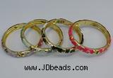 CEB51 7mm width gold plated alloy with enamel bangles wholesale