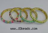 CEB54 7mm width gold plated alloy with enamel bangles wholesale