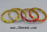 CEB57 7mm width gold plated alloy with enamel bangles wholesale