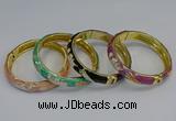 CEB59 9mm width gold plated alloy with enamel bangles wholesale