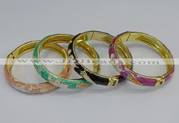 CEB59 9mm width gold plated alloy with enamel bangles wholesale