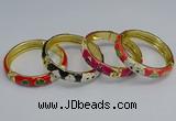 CEB60 9mm width gold plated alloy with enamel bangles wholesale