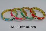 CEB62 9mm width gold plated alloy with enamel bangles wholesale