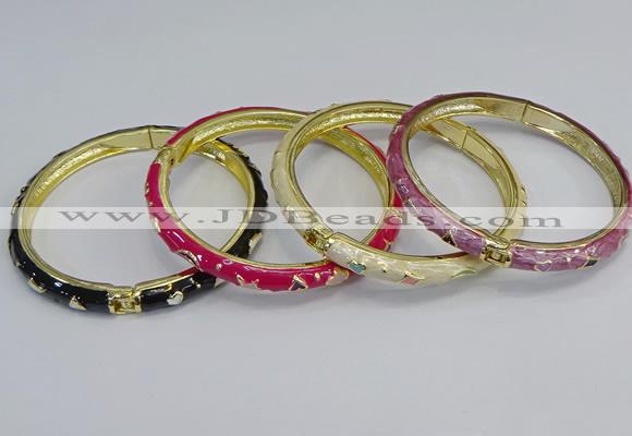 CEB67 6mm width gold plated alloy with enamel bangles wholesale