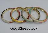 CEB68 6mm width gold plated alloy with enamel bangles wholesale