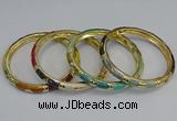 CEB70 6mm width gold plated alloy with enamel bangles wholesale