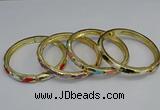 CEB72 6mm width gold plated alloy with enamel bangles wholesale