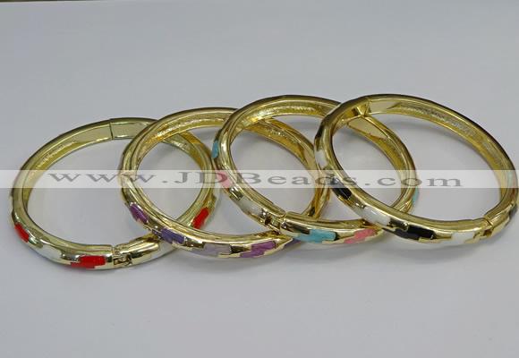 CEB72 6mm width gold plated alloy with enamel bangles wholesale