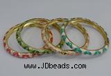 CEB74 6mm width gold plated alloy with enamel bangles wholesale