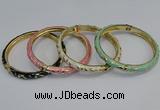 CEB77 5mm width gold plated alloy with enamel bangles wholesale