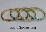 CEB80 6mm width gold plated alloy with enamel bangles wholesale