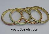 CEB85 7mm width gold plated alloy with enamel bangles wholesale