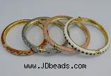 CEB87 7mm width gold plated alloy with enamel bangles wholesale