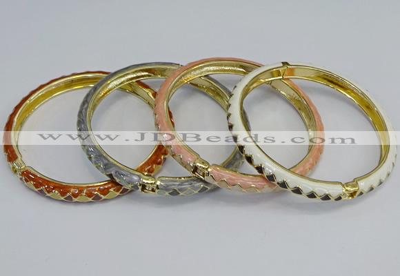 CEB87 7mm width gold plated alloy with enamel bangles wholesale