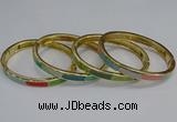 CEB88 7mm width gold plated alloy with enamel bangles wholesale