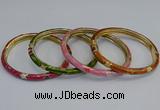 CEB91 6mm width gold plated alloy with enamel bangles wholesale