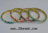 CEB92 6mm width gold plated alloy with enamel bangles wholesale