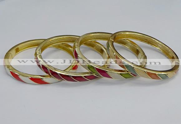 CEB93 7mm width gold plated alloy with enamel bangles wholesale