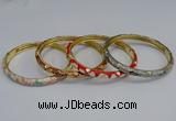 CEB94 6mm width gold plated alloy with enamel bangles wholesale