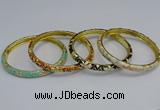 CEB95 6mm width gold plated alloy with enamel bangles wholesale