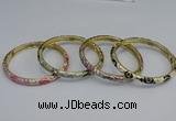 CEB96 6mm width gold plated alloy with enamel bangles wholesale