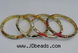 CEB98 6mm width gold plated alloy with enamel bangles wholesale