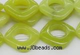 CEJ10 15.5 inches 20*20mm diamond lemon jade beads wholesale