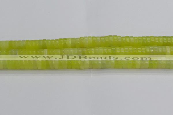 CEJ221 15.5 inches 3*8mm heishi lemon jade beads wholesale