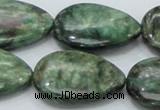 CEM09 15.5 inches 23*30mm flat teardrop emerald gemstone beads