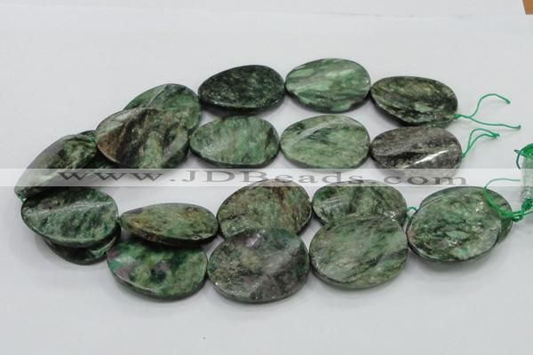 CEM26 15.5 inches 30*40mm twisted oval emerald gemstone beads