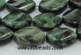 CEM28 15.5 inches 15*20mm twisted teardrop emerald gemstone beads