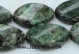 CEM29 15.5 inches 22*30mm twisted teardrop emerald gemstone beads