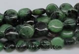 CEP10 15.5 inches 10mm flat round epidote gemstone beads