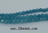 CEQ11 15.5 inches 4mm faceted round blue sponge quartz beads