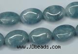 CEQ113 15.5 inches 12*16mm oval blue sponge quartz beads