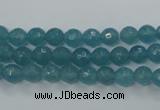 CEQ12 15.5 inches 6mm faceted round blue sponge quartz beads