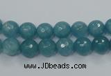 CEQ14 15.5 inches 8mm faceted round blue sponge quartz beads