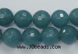 CEQ16 15.5 inches 12mm faceted round blue sponge quartz beads