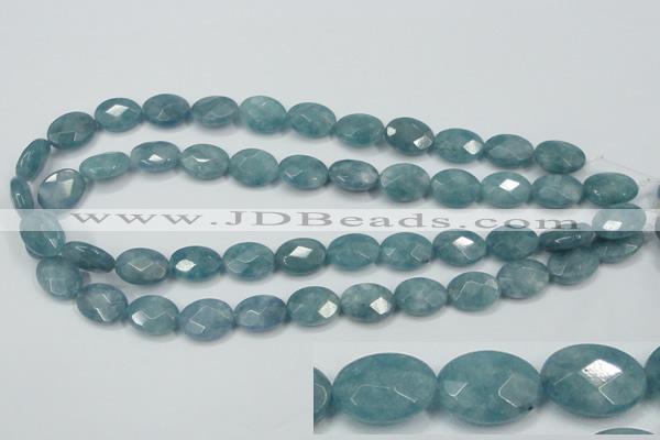 CEQ192 15.5 inches 12*16mm faceted oval blue sponge quartz beads