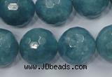 CEQ20 15.5 inches 20mm faceted round blue sponge quartz beads