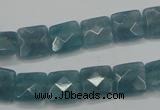 CEQ221 15.5 inches 10*10mm faceted square blue sponge quartz beads